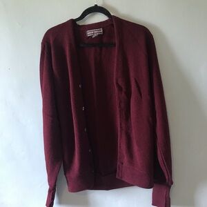 David Taylor Women's Maroon Button-Front Cardigan